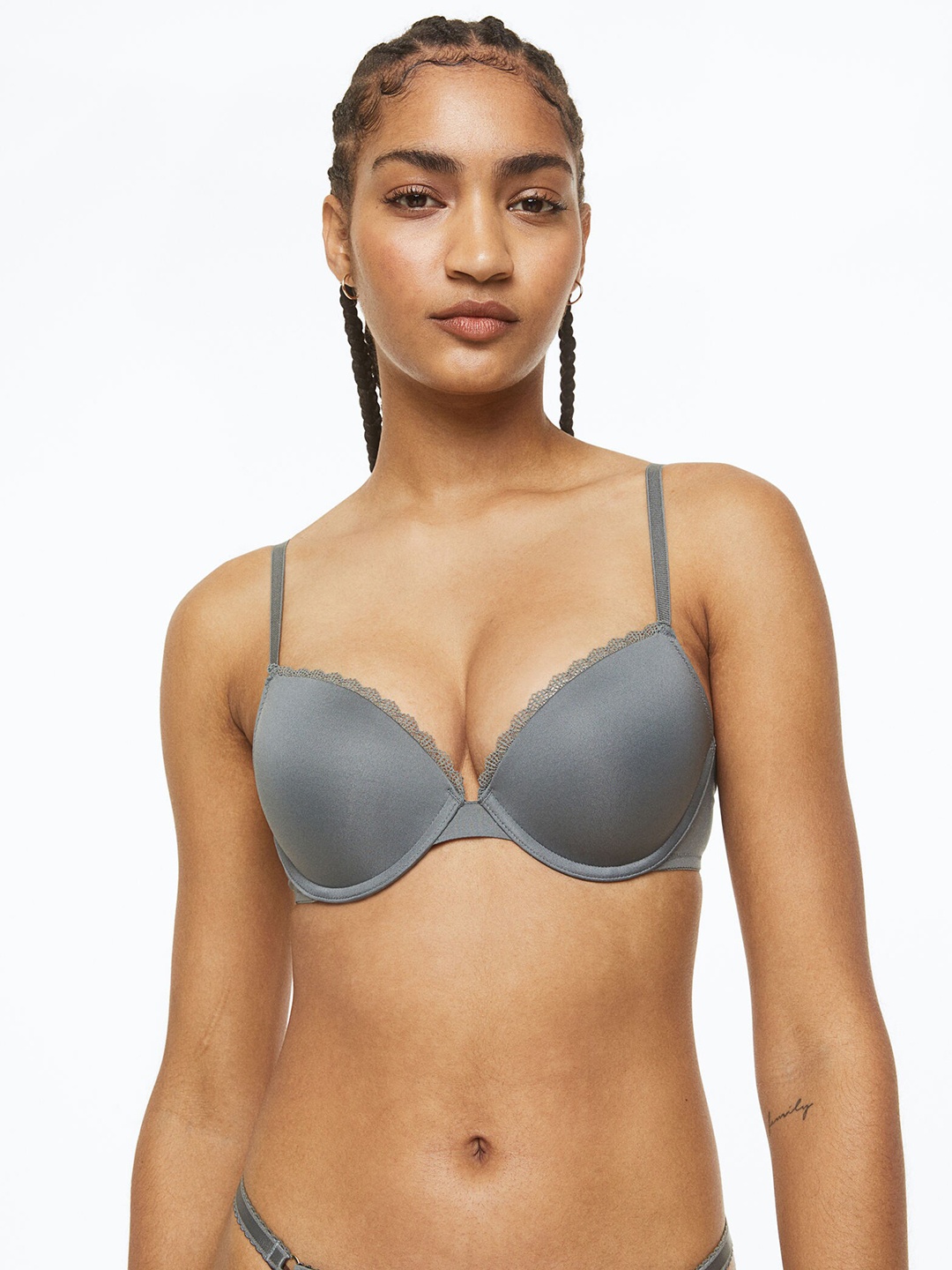 

H&M 2-Pack Microfibre Push-Up Bras, Green