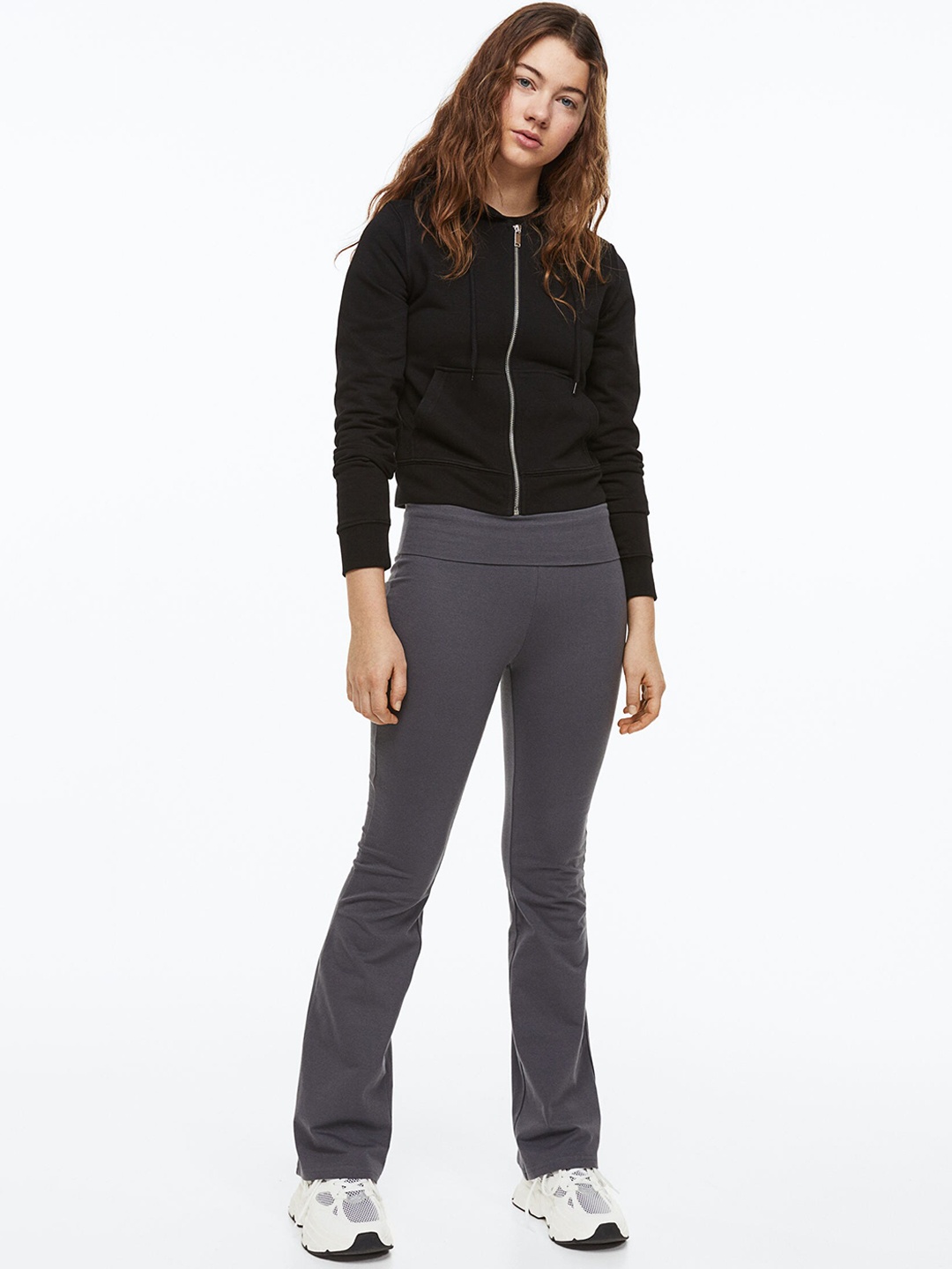 

H&M Women Flared Leggings, Grey