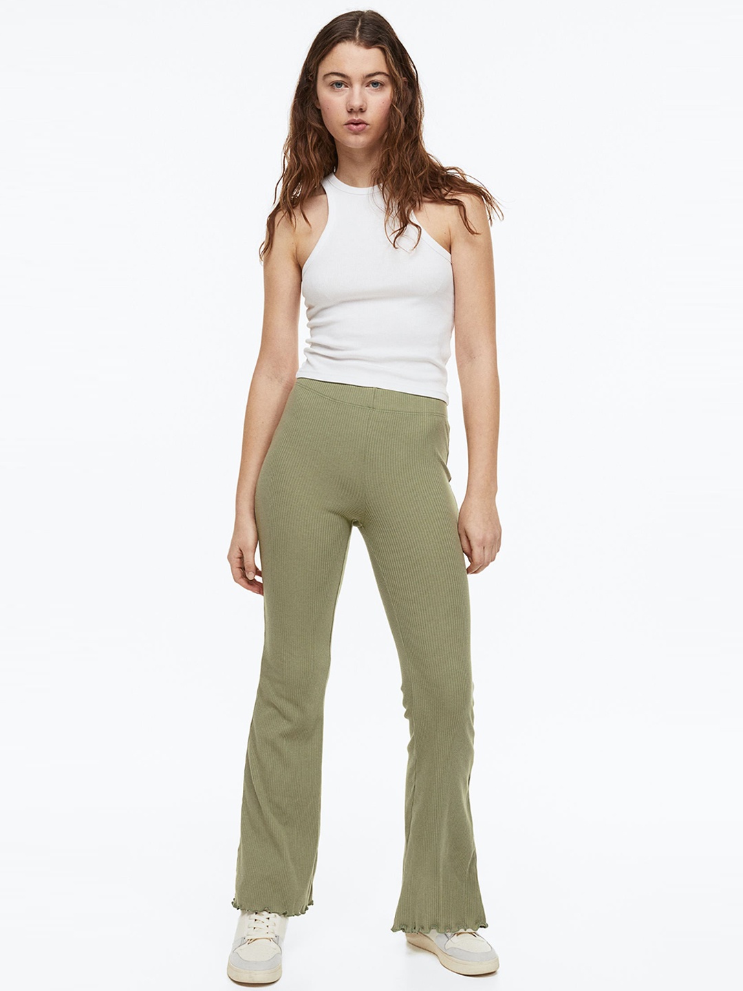 

H&M Women Flared Leggings, Green