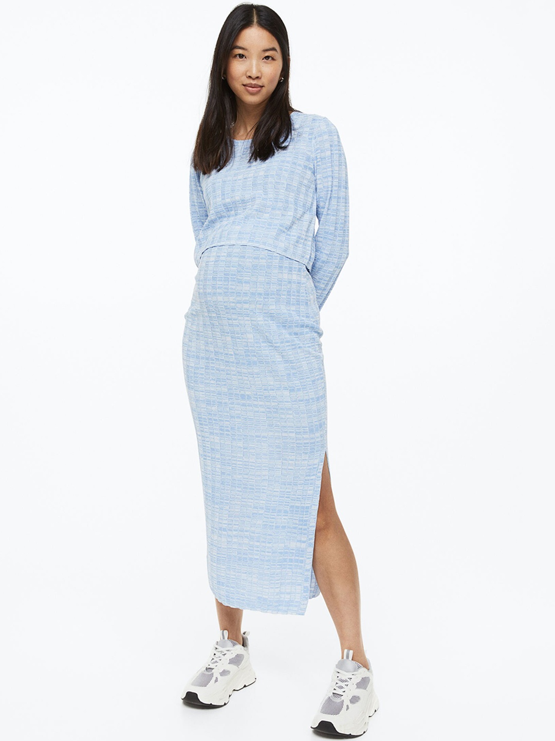 

H&M MAMA 2-Piece Rib-Knit Set, Blue