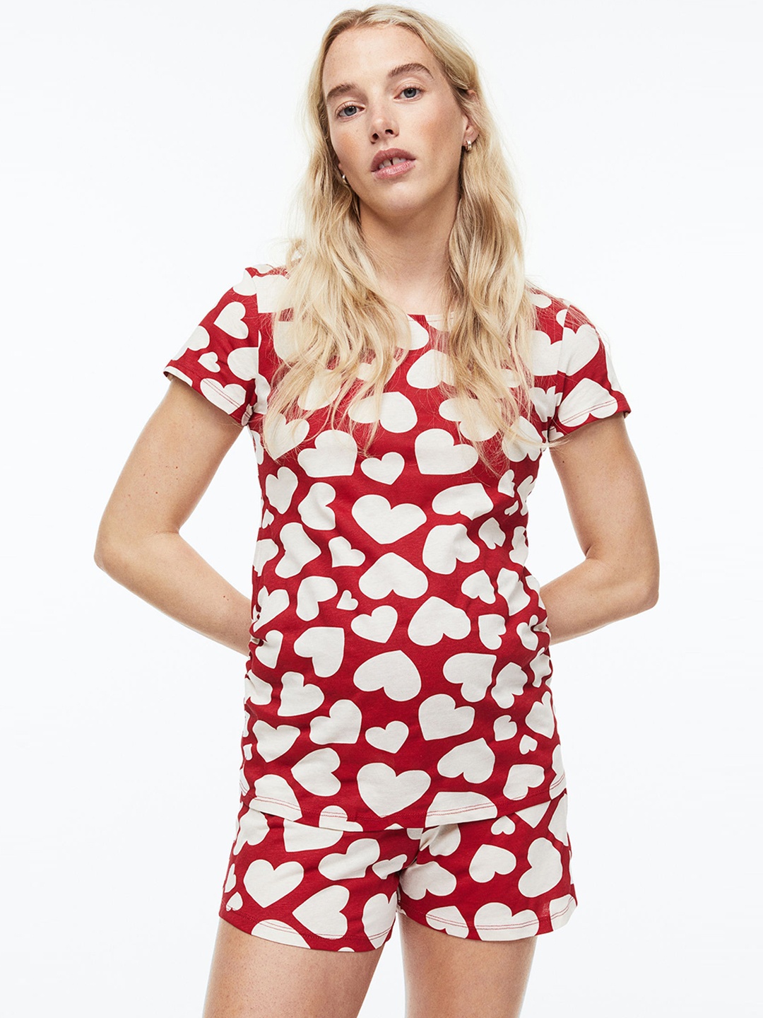 

H&M Women MAMA Patterned Pyjamas, Red