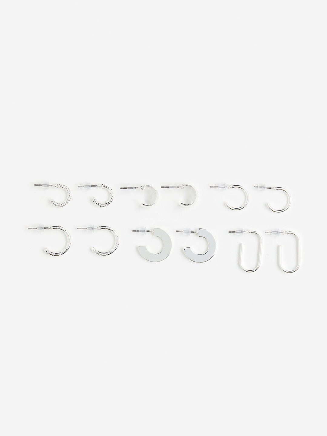 

H&M 6 Pairs Earrings, Silver
