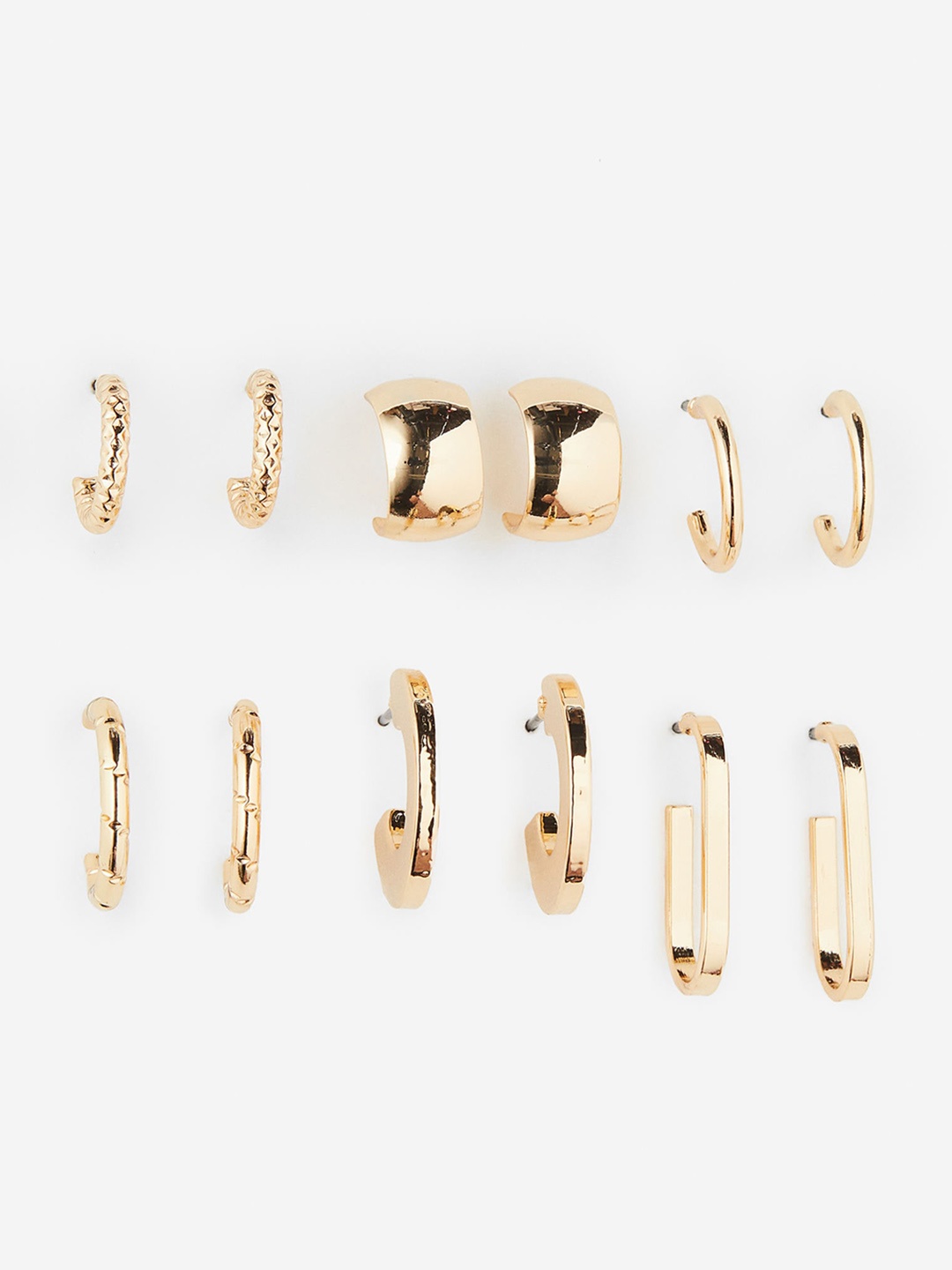 

H&M 6 Pairs Earrings, Gold