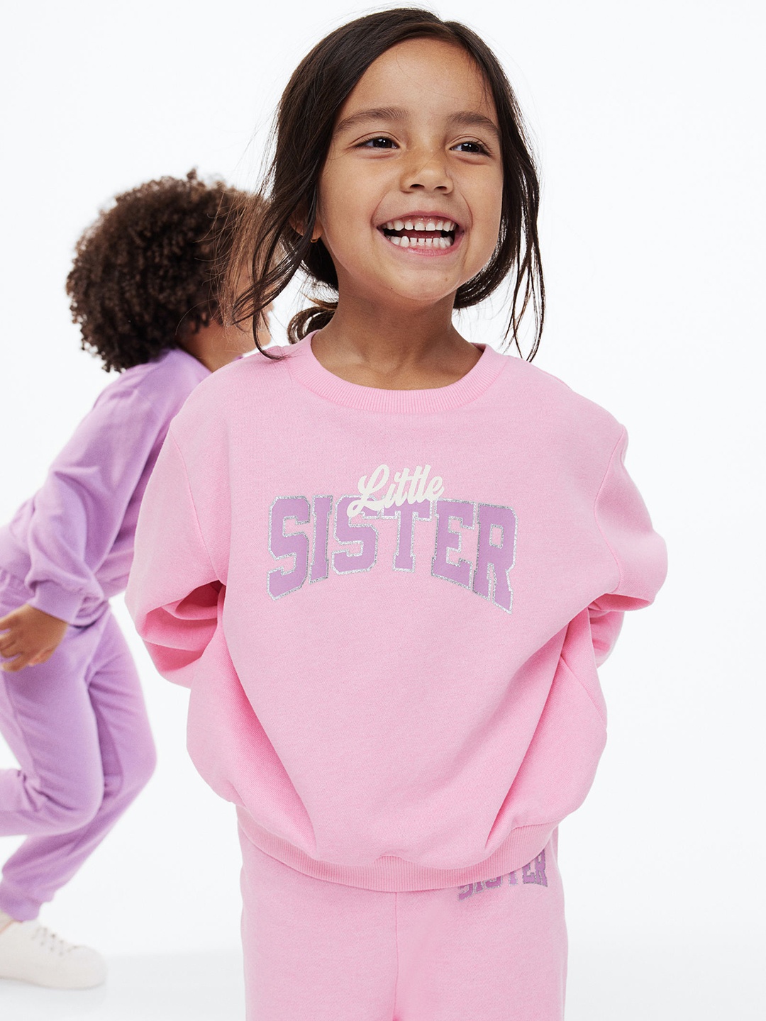 

H&M Girls 2-Piece Printed Sweatshirt Set, Pink