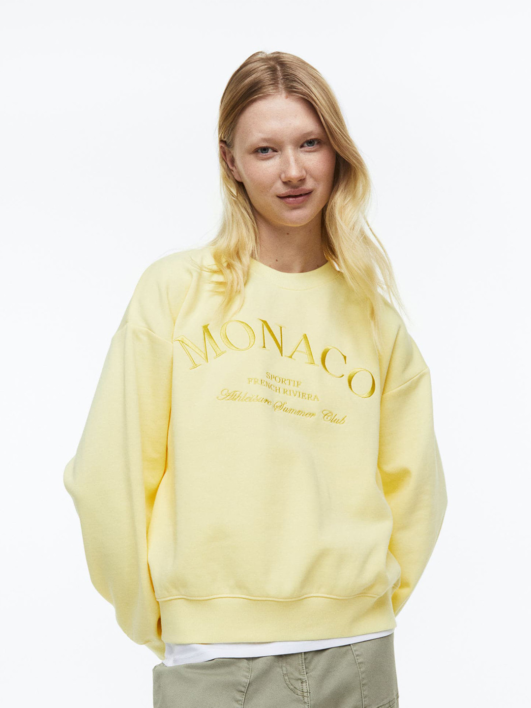 

H&M Crew-Neck Sweatshirt, Yellow