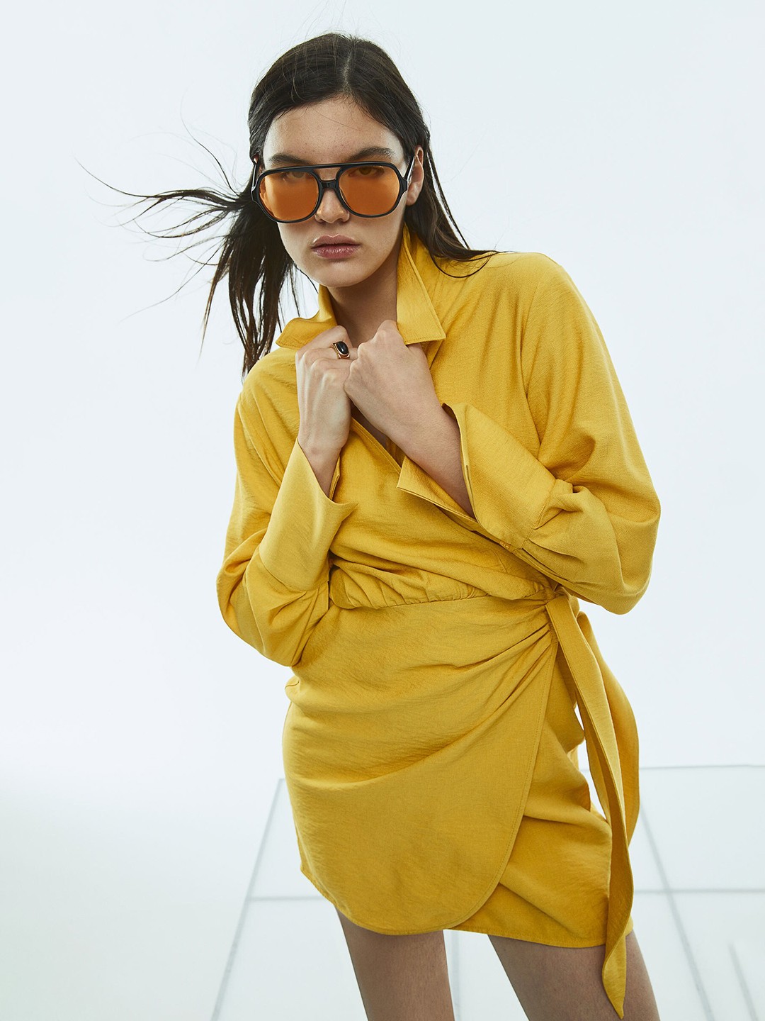 

H&M Women Wrap Dress, Yellow