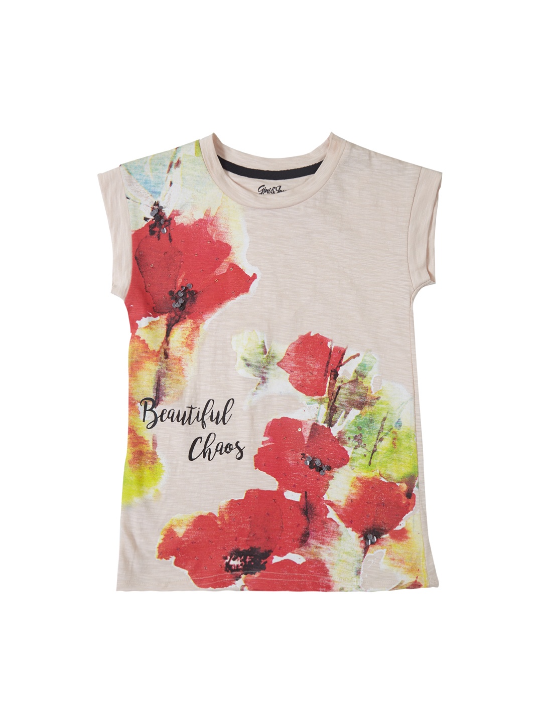 

Gini and Jony Girls Pink Floral Print Top