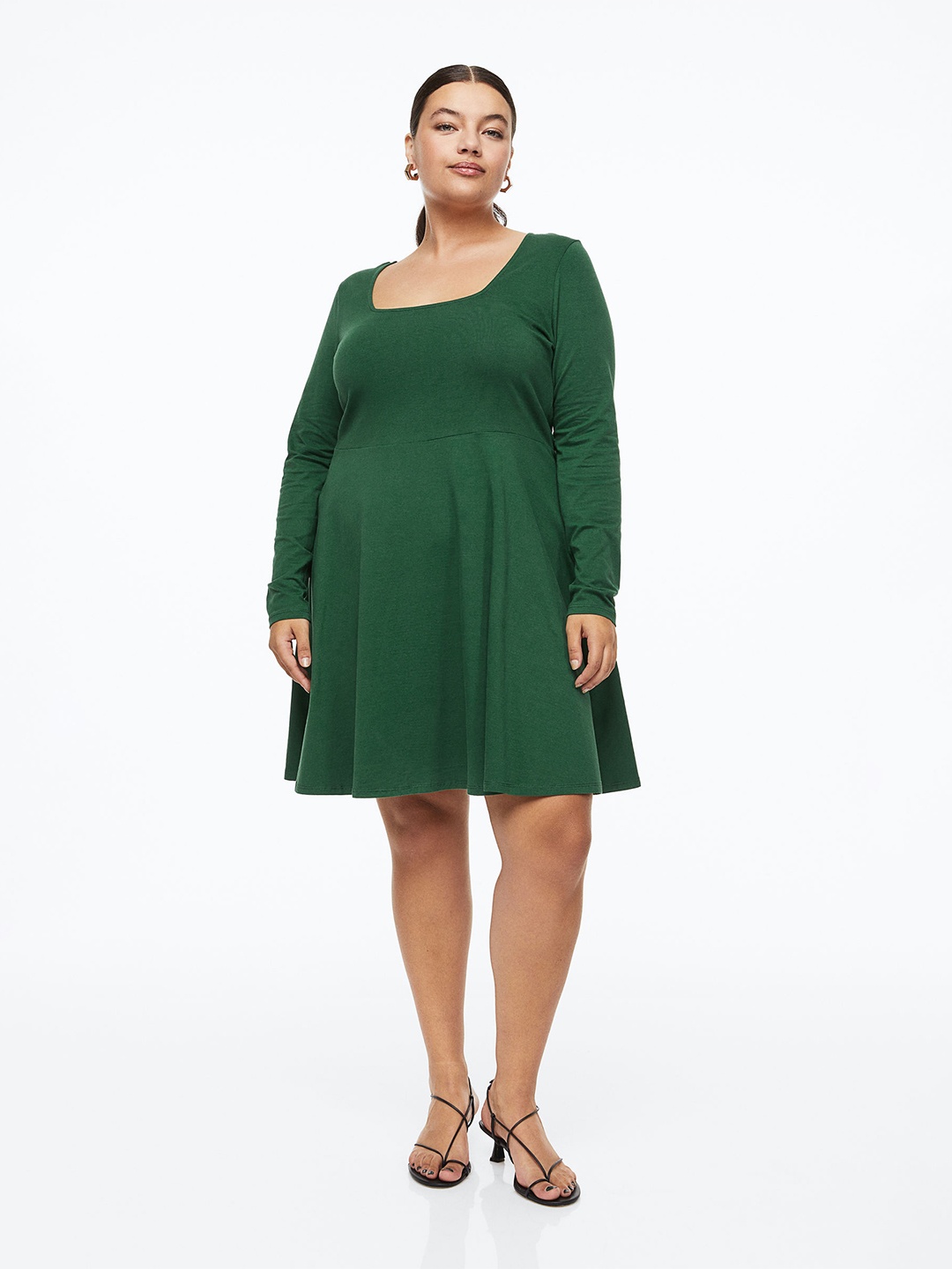 

H&M+ Women Plus Size Jersey Dress, Green