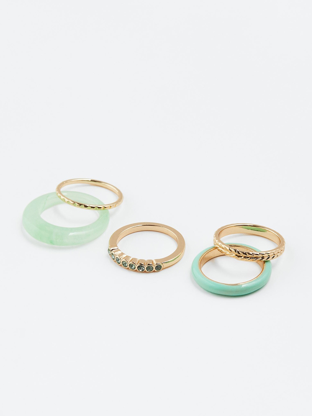 

H&M Women 5-Pack Rings, Green