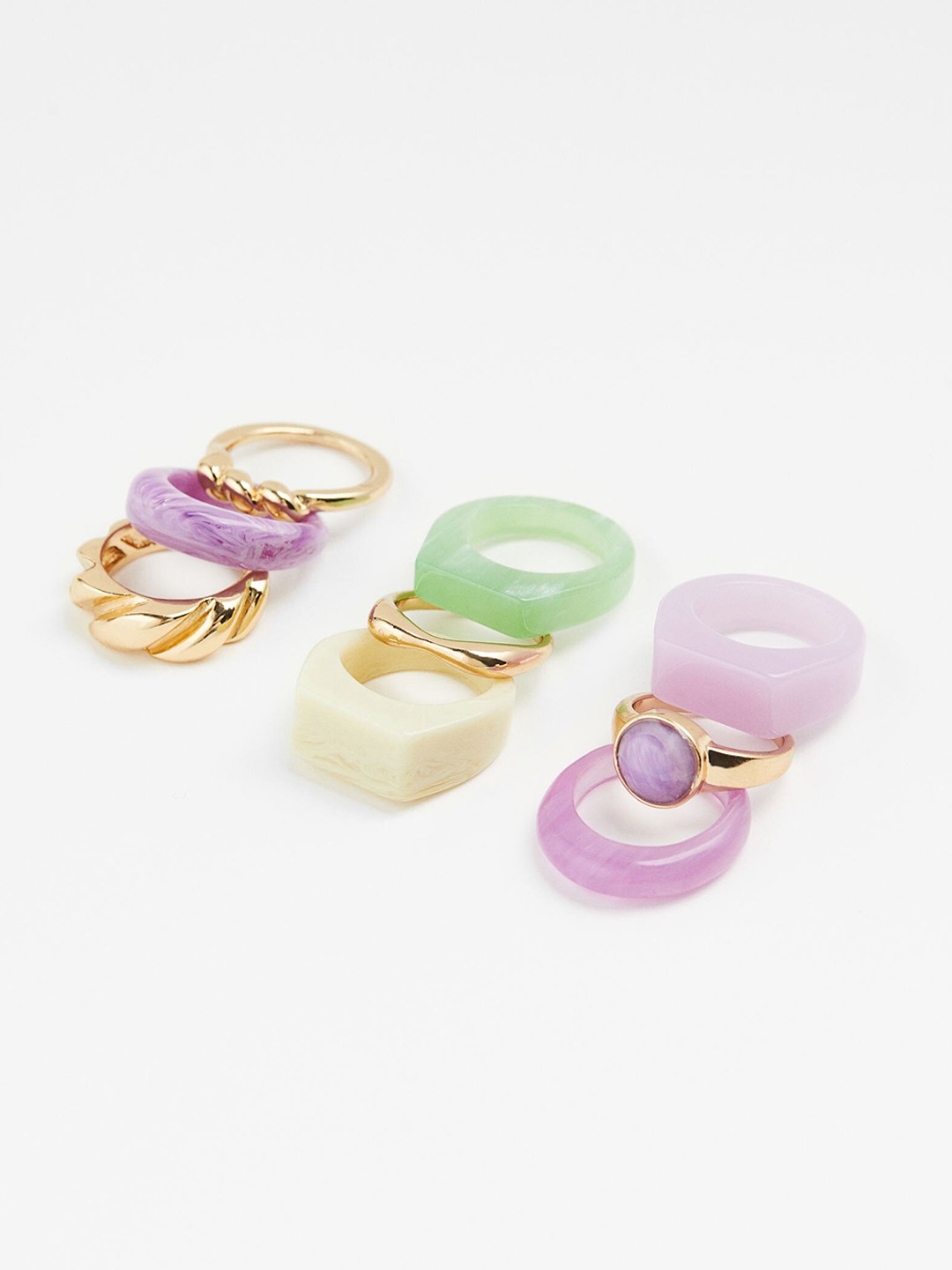 

H&M Women 9-Pack Rings, Green