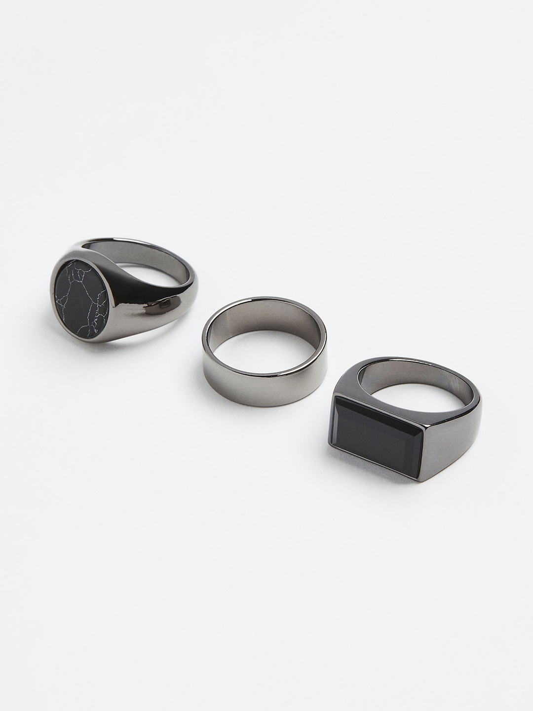 

H&M Men 3-Pack Rings, Black