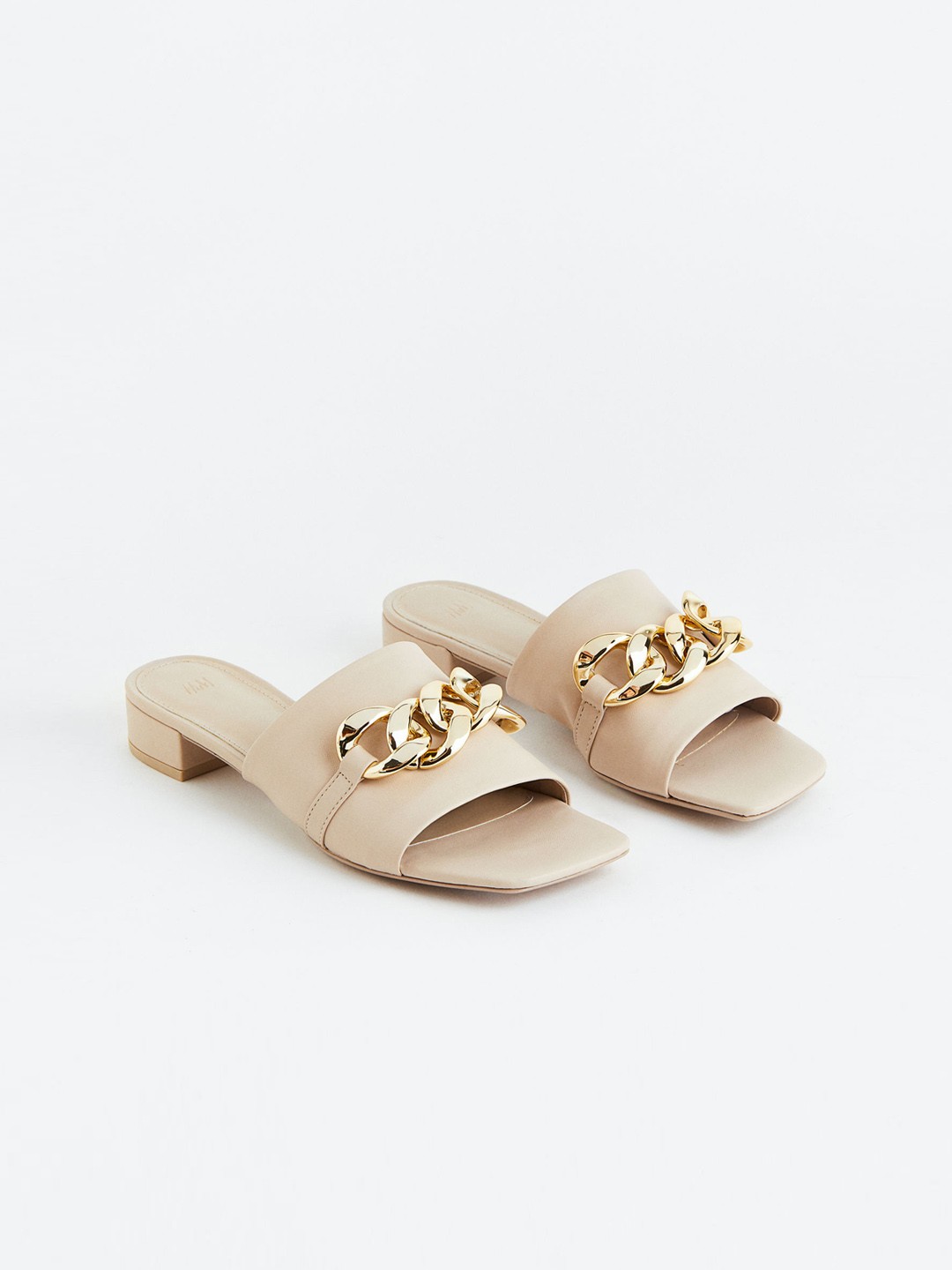 

H&M Women Chain-Detail Mules, Beige