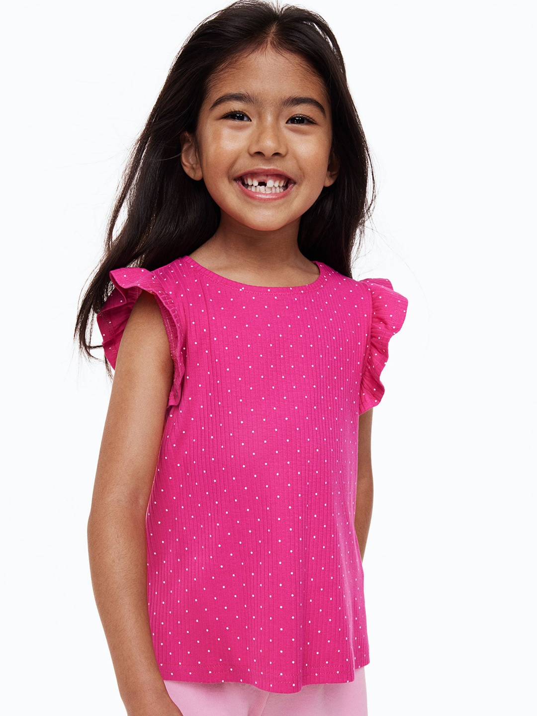 

H&M Girls 3-Pack Cotton Jersey Vest Tops, Pink