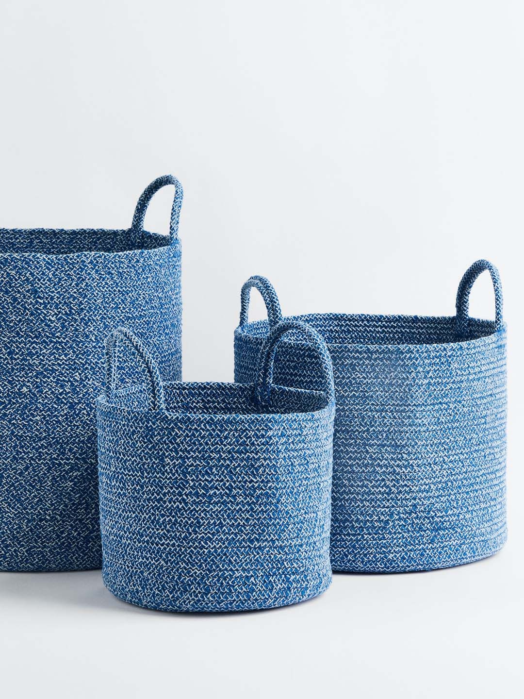 

H&M Blue Cotton Storage Basket