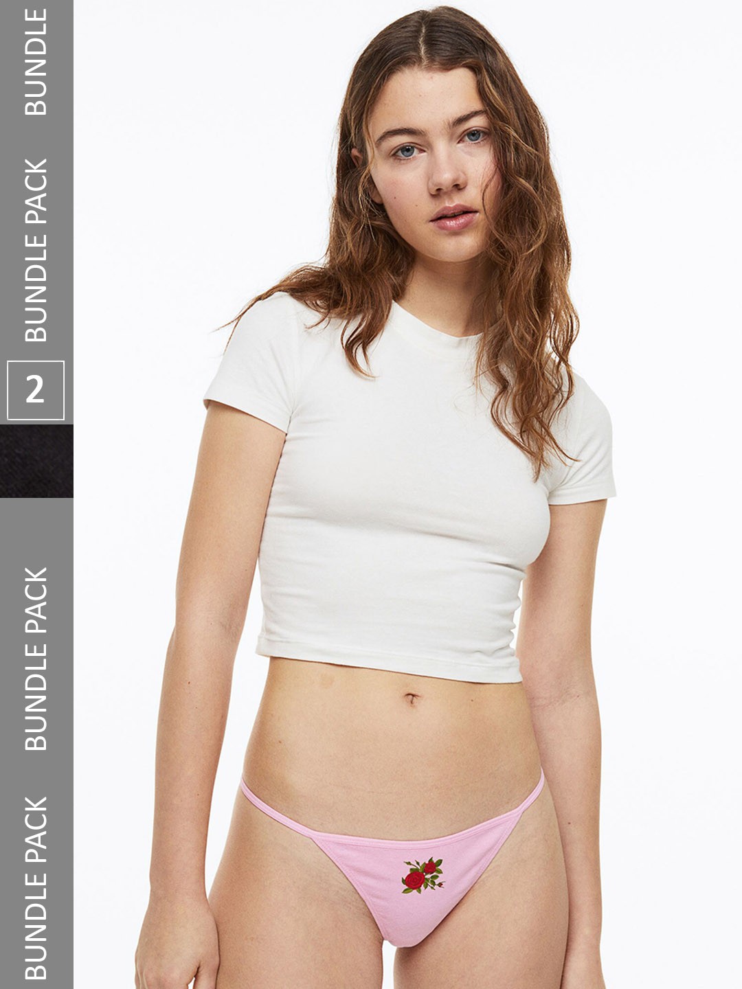 

H&M Women 3-Pack Cotton Thong Briefs, Black