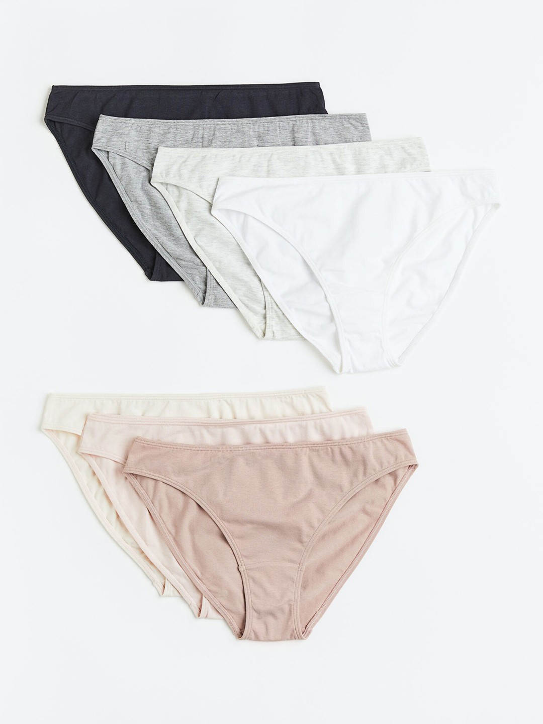 

H&M Women 7-Pack Cotton Bikini Briefs 0803969039, Beige