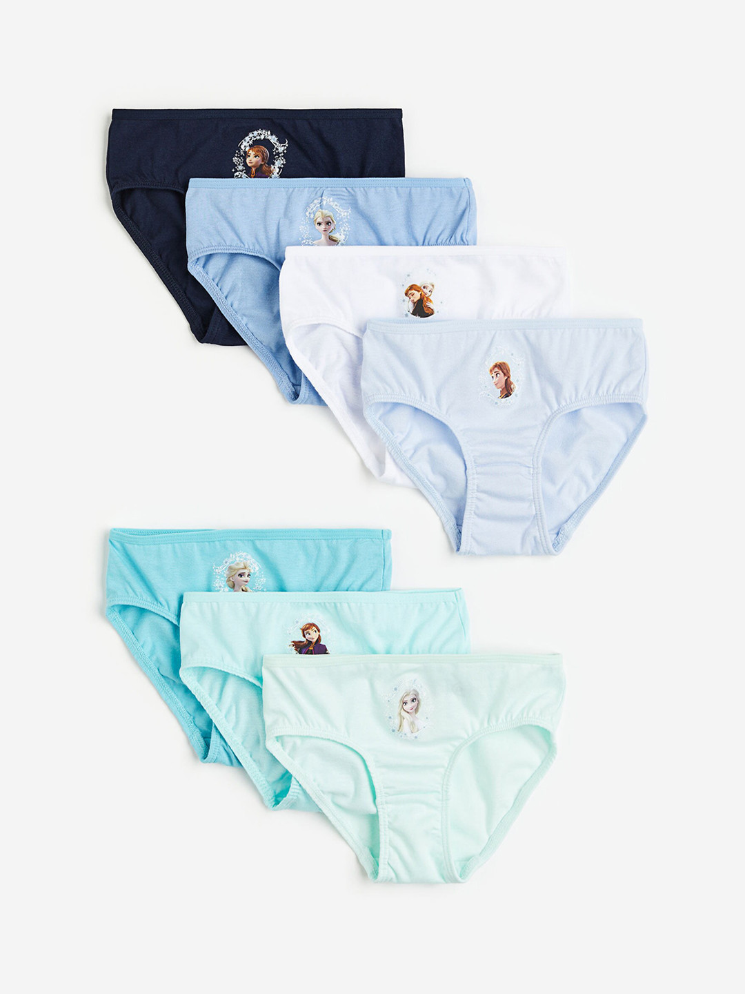 

H&M Girls 7-Pack Elsa & Anna Cotton Briefs, Blue