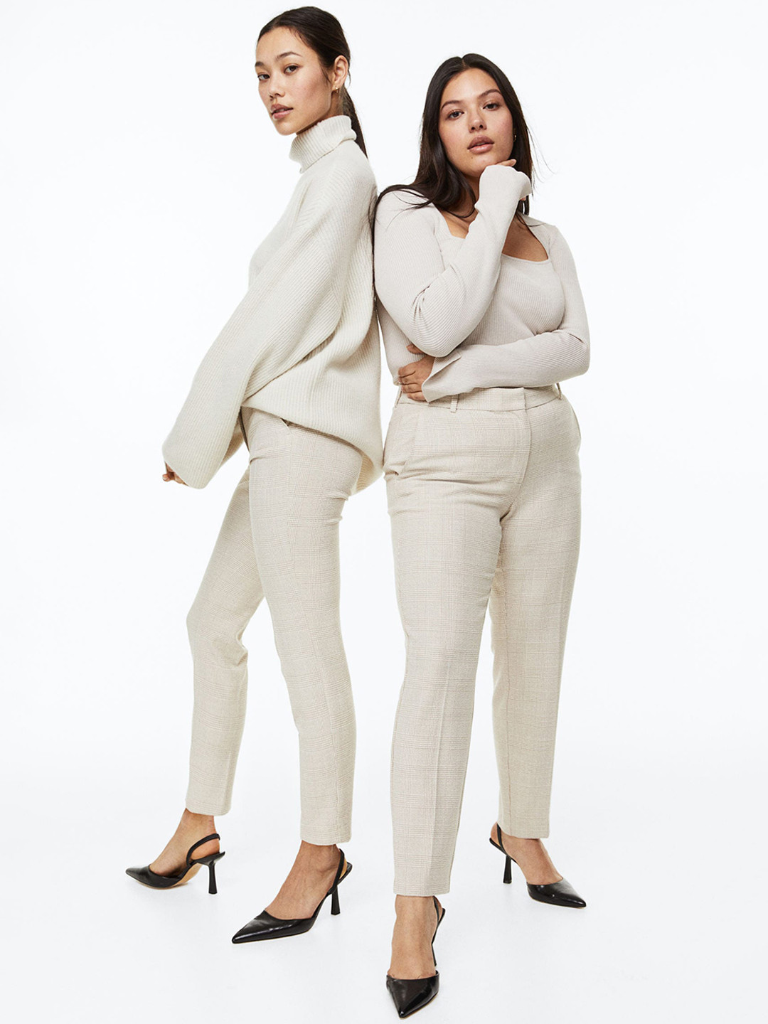 

H&M Solid Cigarette Trousers, Beige