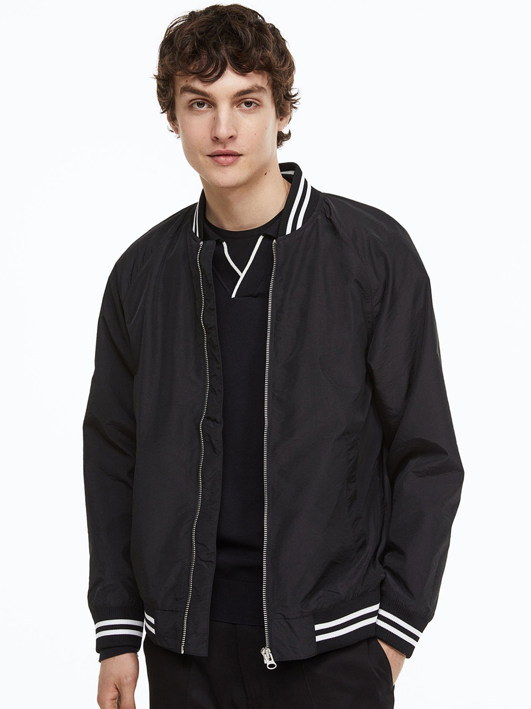 

H&M Bomber Jacket, Black