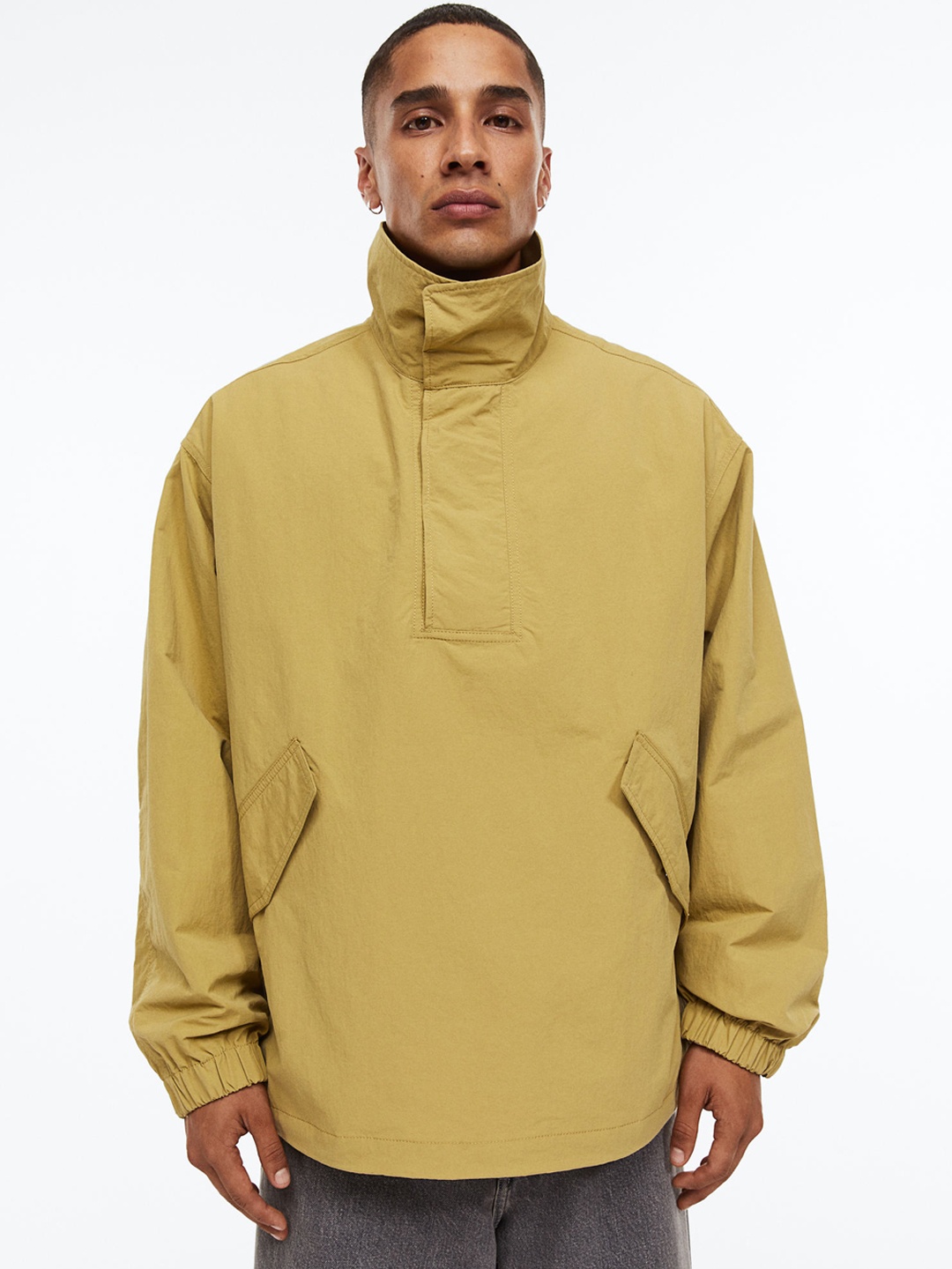 

H&M Relaxed Fit Water-Repellent Popover Jacket, Yellow