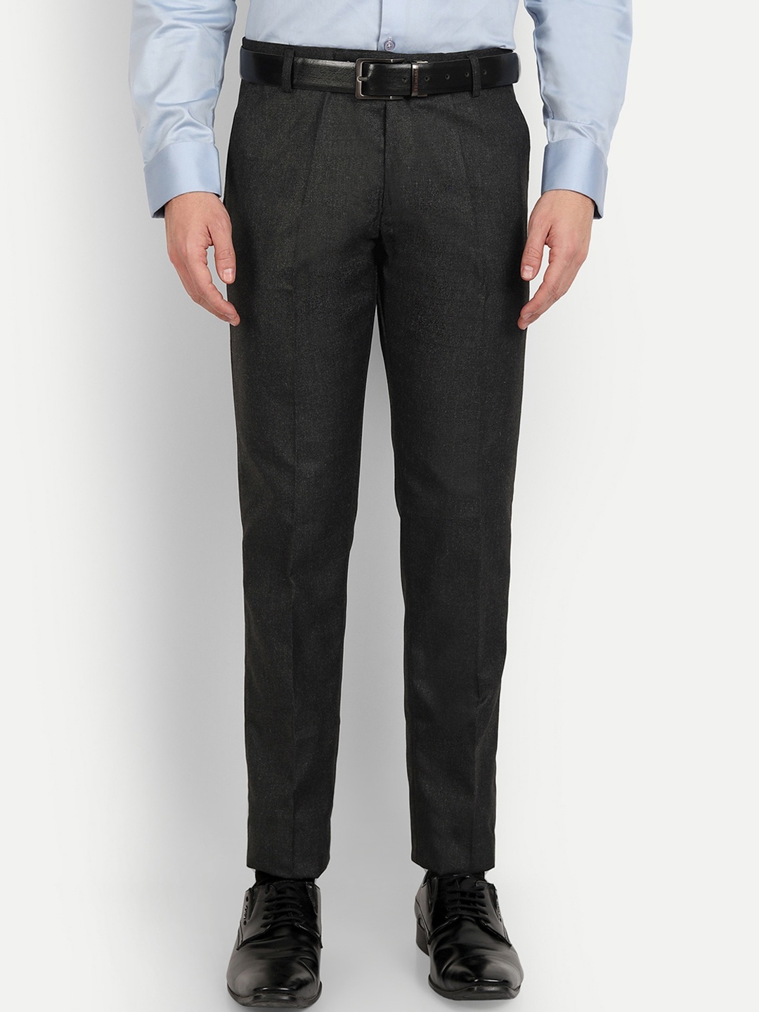 

Vandnam Fabrics Men Smart Slim Fit Formal Trousers, Black