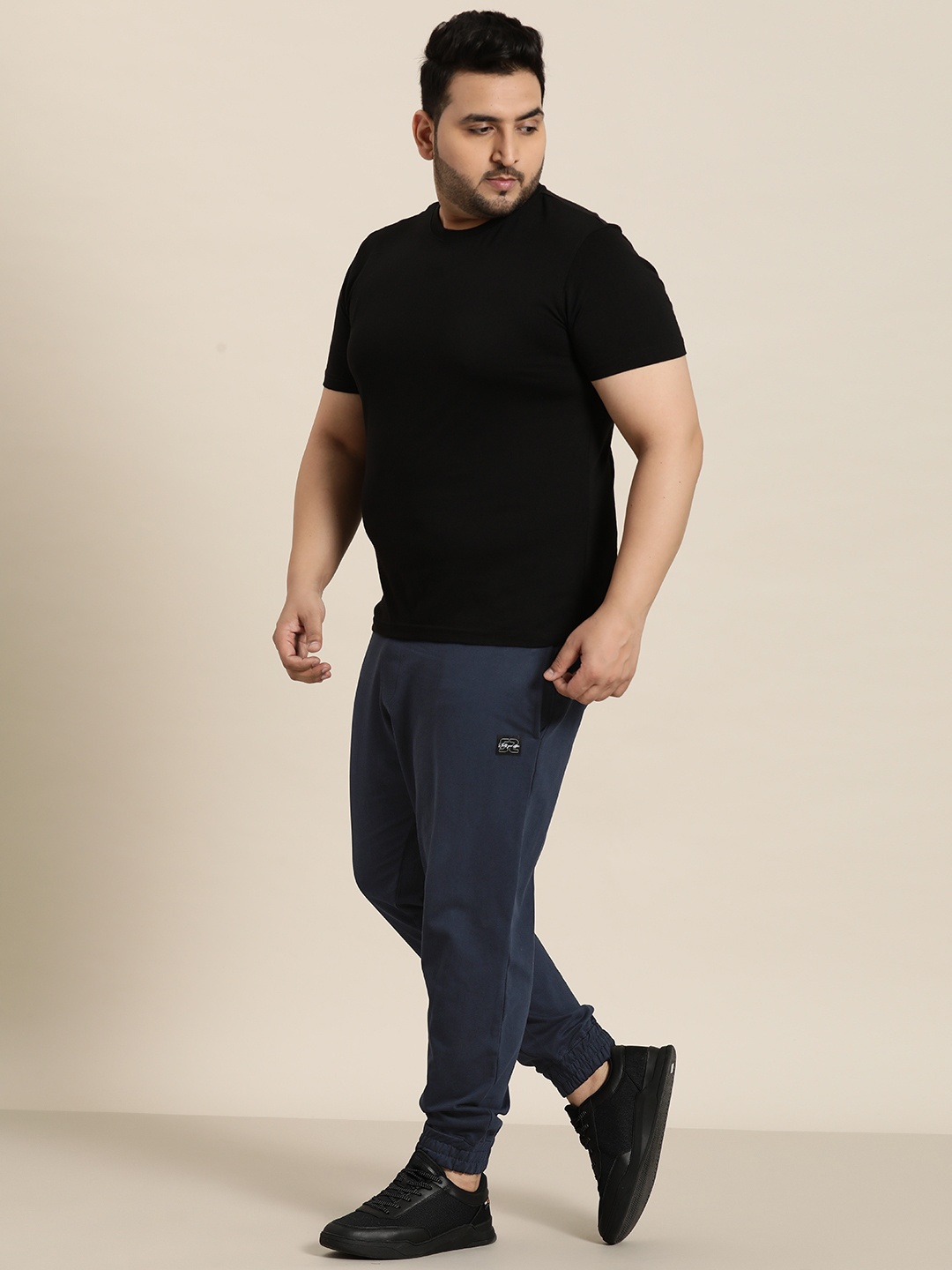 

Sztori Men Plus Size Pure Cotton Joggers, Navy blue