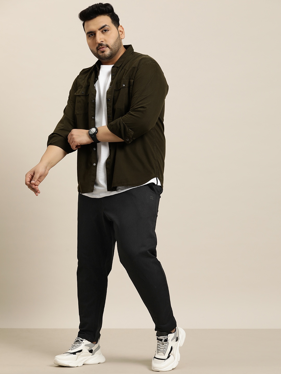 

Sztori Men Plus Size Regular Fit Track Pants, Black