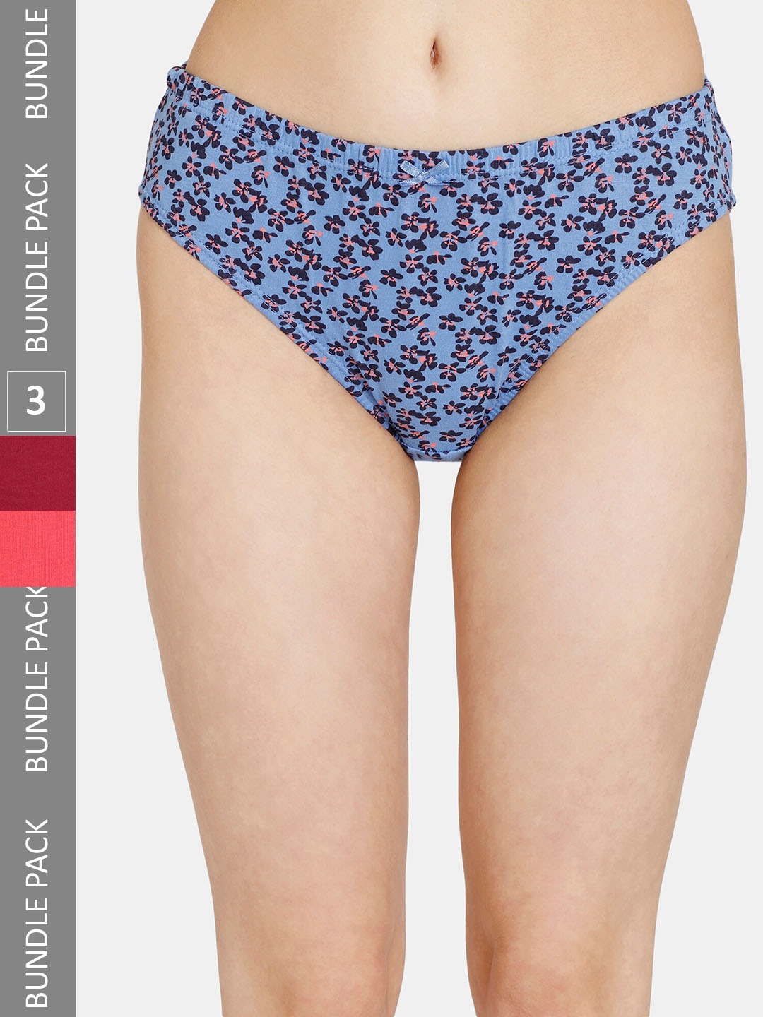 

Rosaline by Zivame Women Pack of 3 Pure Cotton Bikini Briefs, Blue