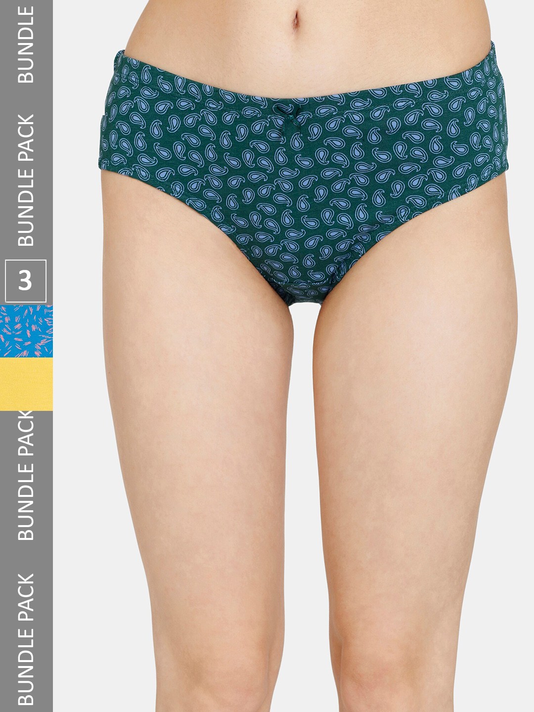 

Rosaline by Zivame Women Pack Of 3 Assorted Pure Cotton Hipster Briefs