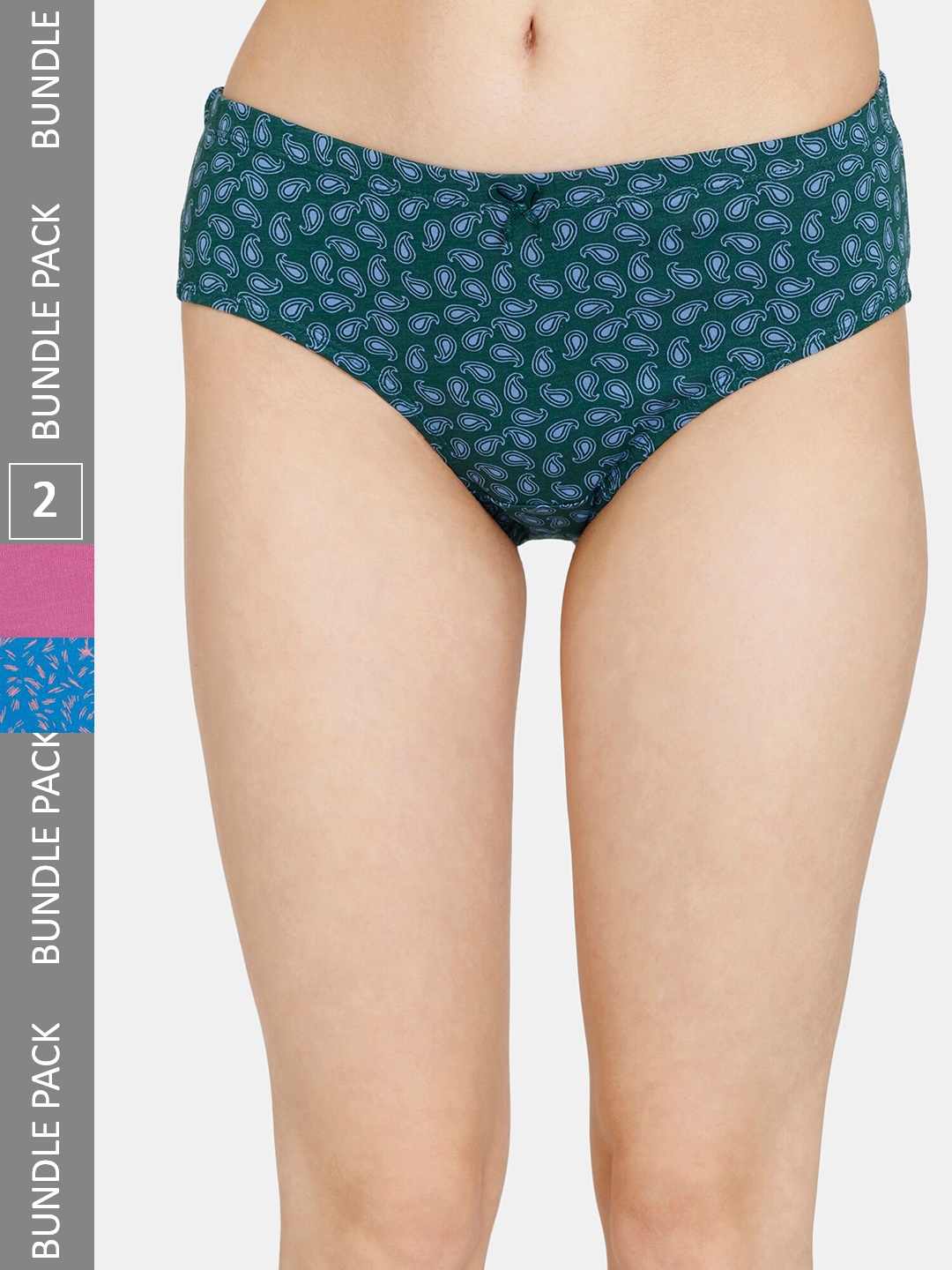 

Rosaline by Zivame Women Pack Of 3 Pure Cotton Hipster Briefs, Teal