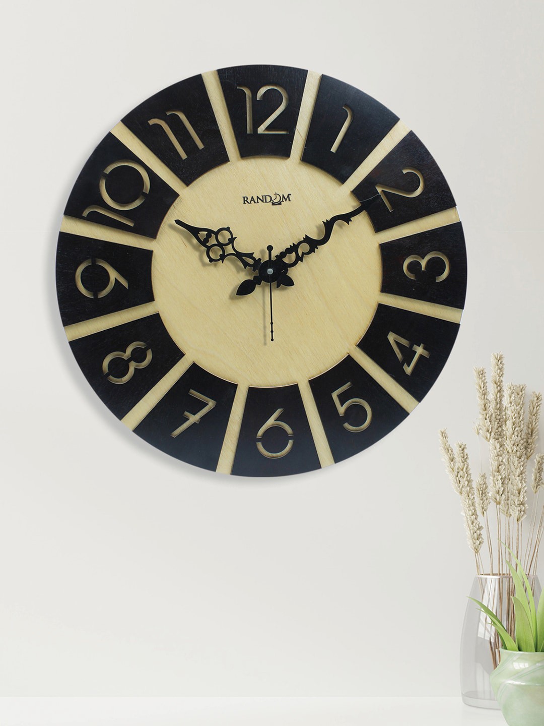

RANDOM Brown & Black Contemporary Wall Clock