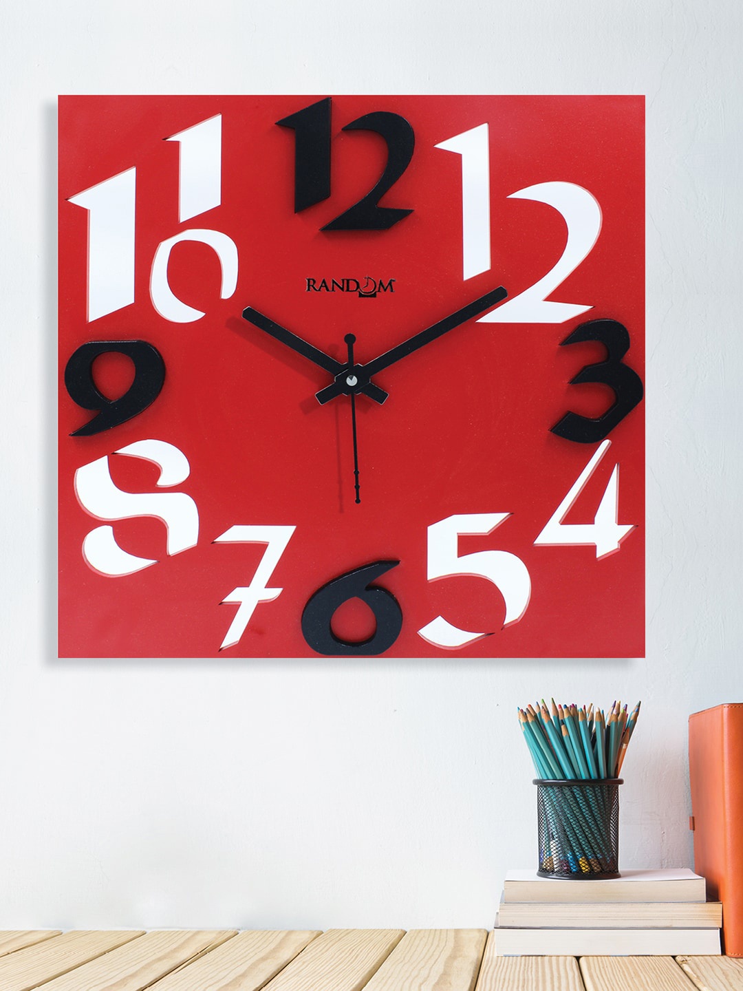 

RANDOM Red & White Contemporary Wall Clock