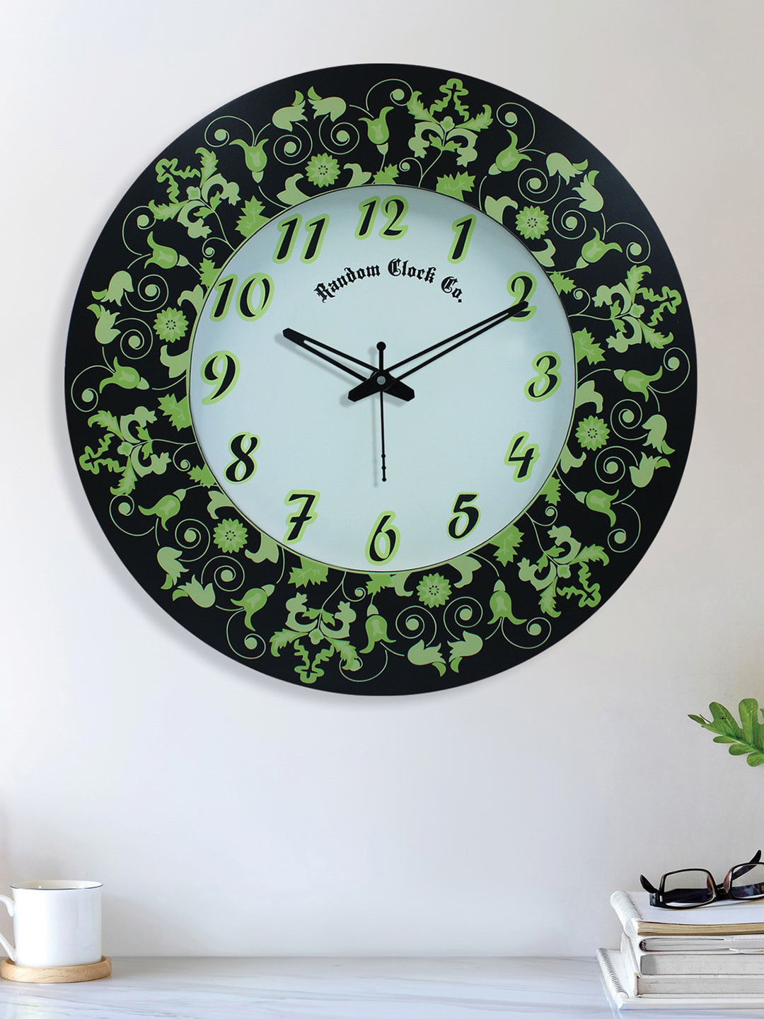 

RANDOM Black & Green Contemporary Wall Clock