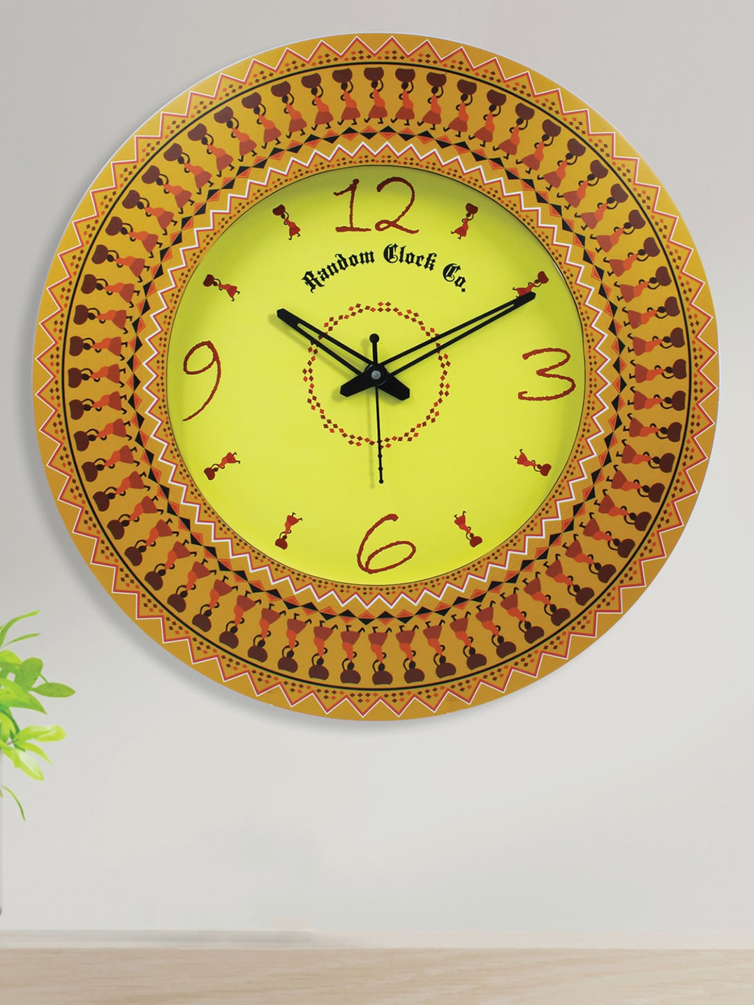 

RANDOM Yellow & Red Printed Contemporary Wall Clock