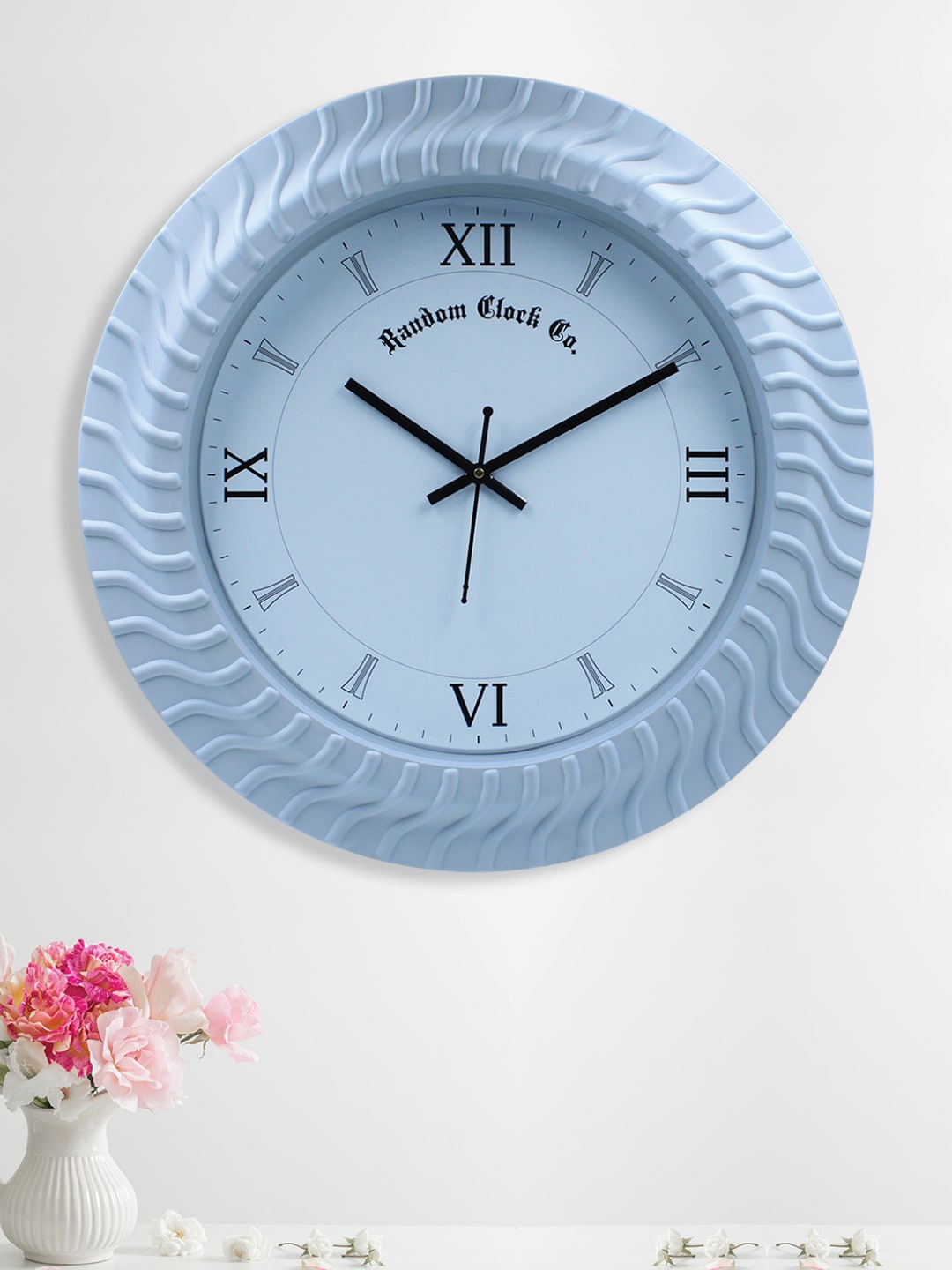 

RANDOM White & Blue Textured Contemporary Wall Clock