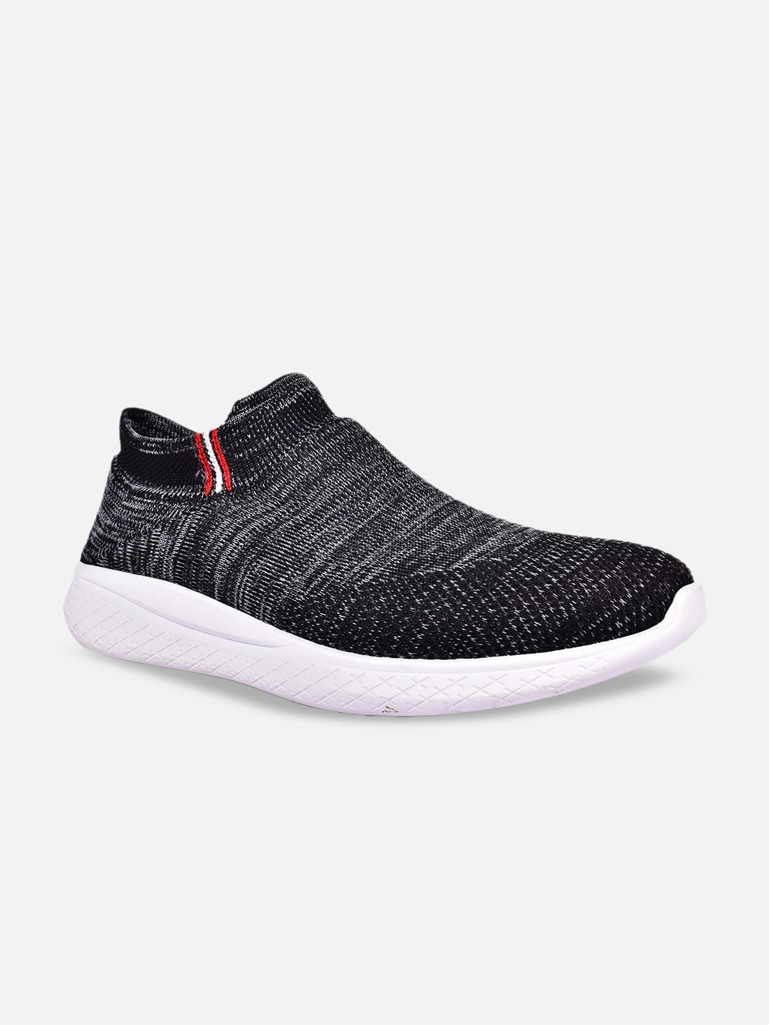 

HIGHLANDER Men Woven Design Flyknit Slip-On Sneakers, Black