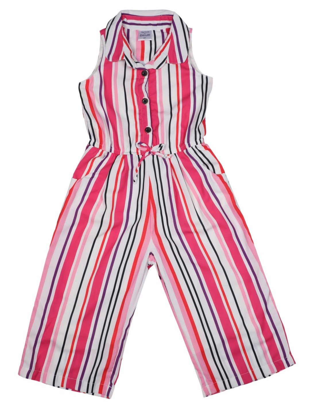 

Doodle Pink Striped Satin Jumpsuit