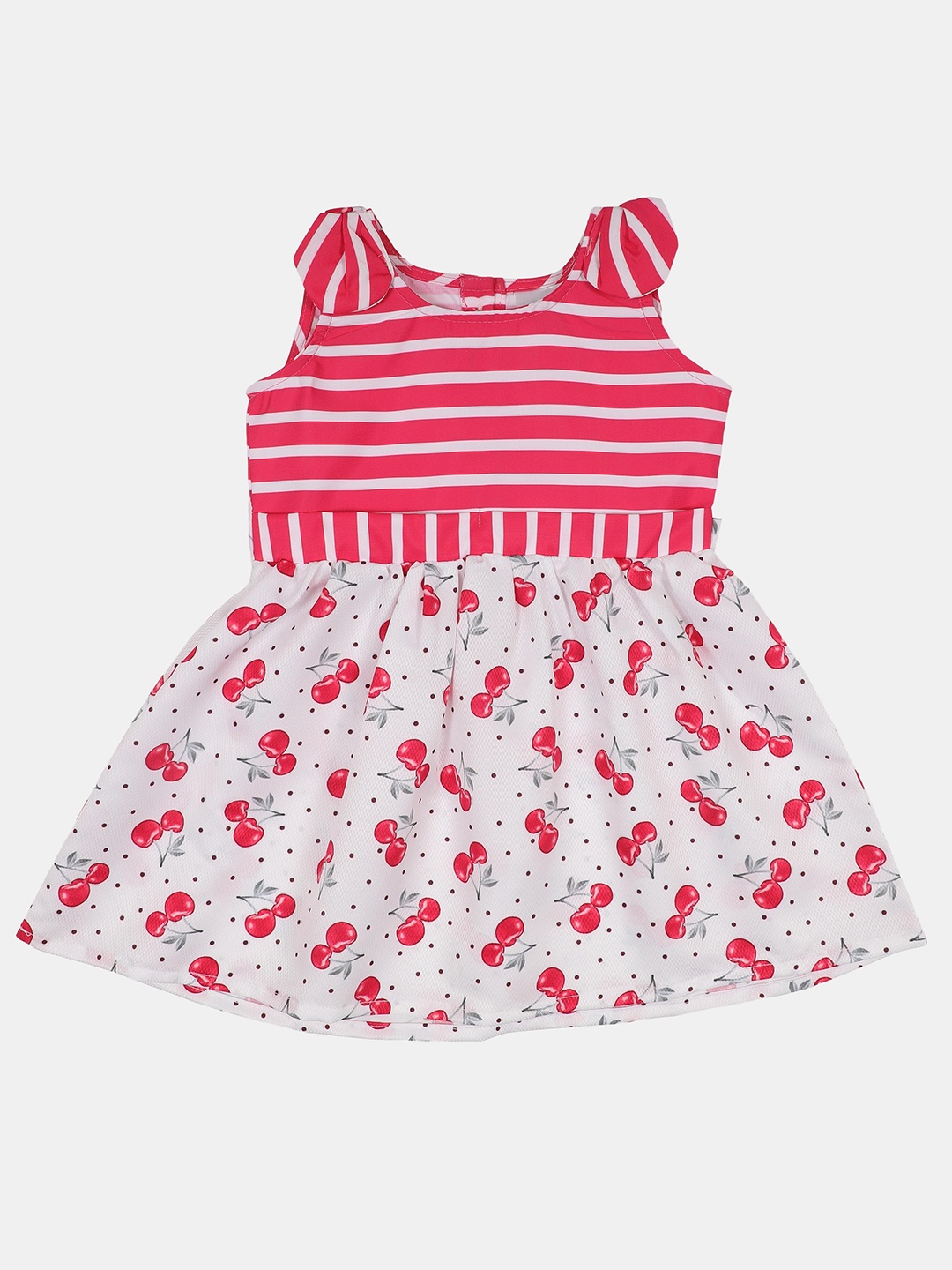 

Doodle Girls Round Neck Printed A-Line Dress, Pink