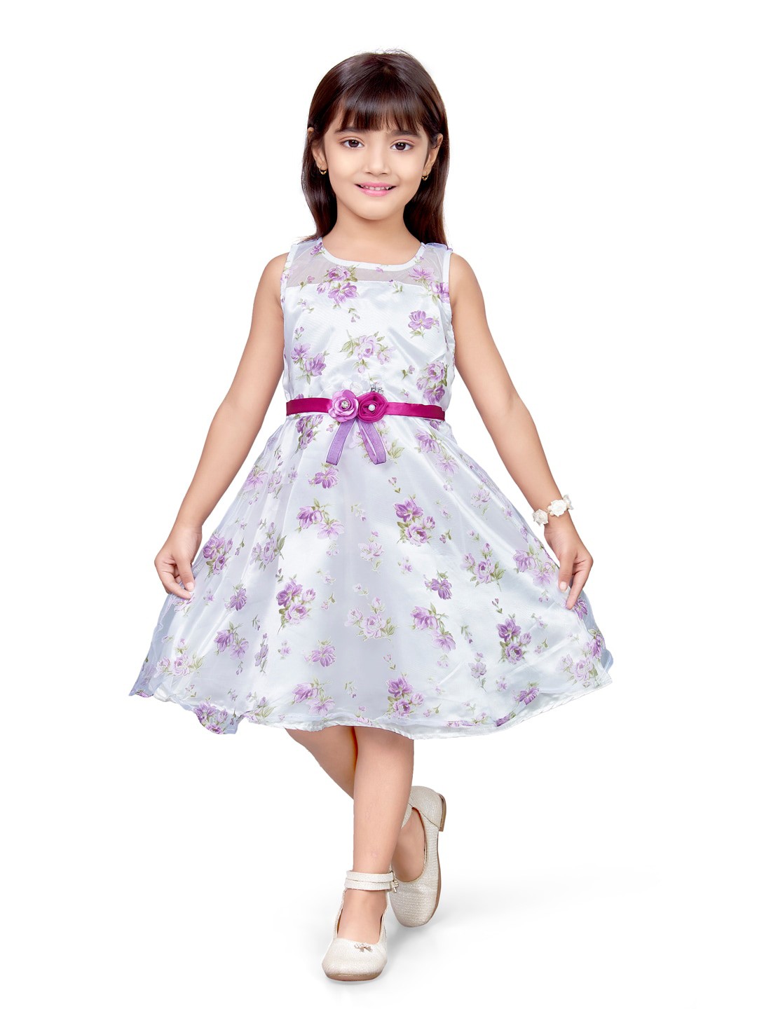 

Doodle Girls Floral Net Party Dress, Purple