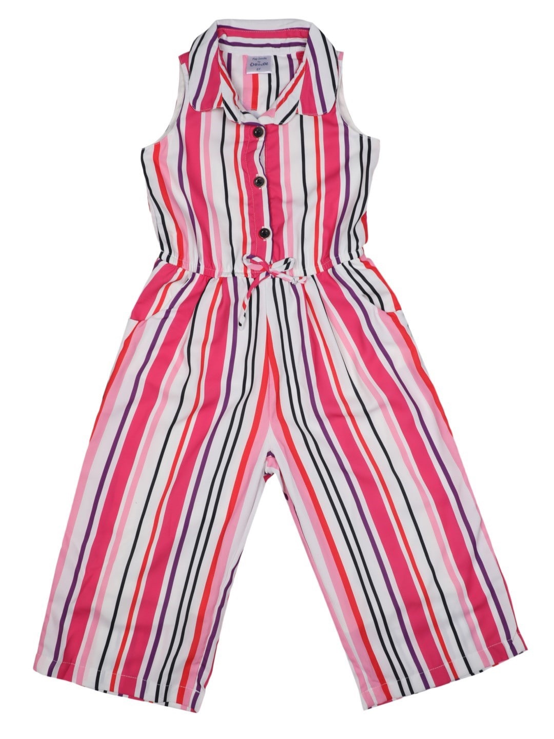 

Doodle Girls Striped Satin Jumpsuit, Pink