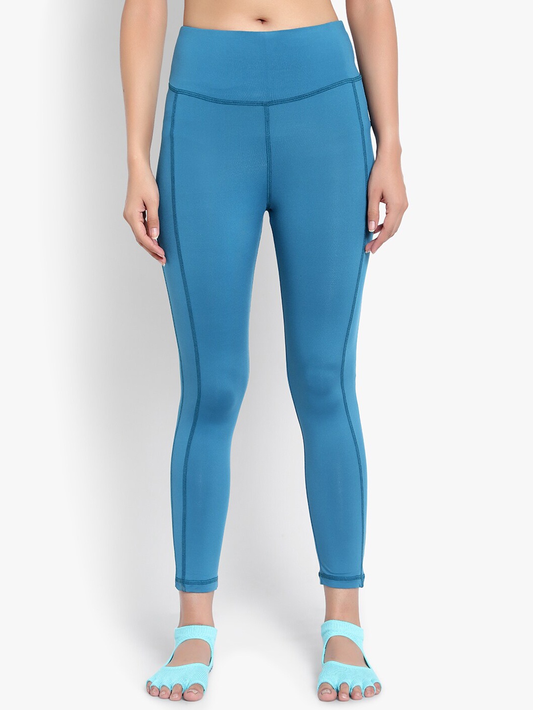 

Wearjukebox Women Dry-Fit High Waist Workout Tights, Blue