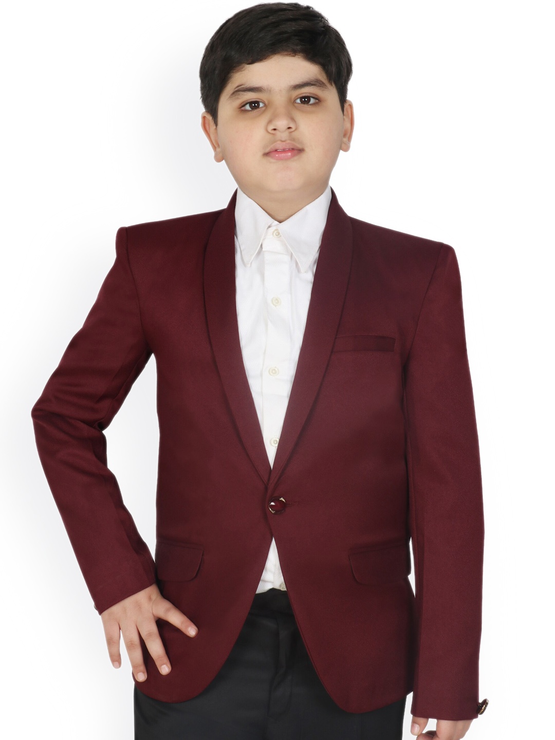 

SG YUVRAJ Boys Single Breasted Formal Blazer, Maroon