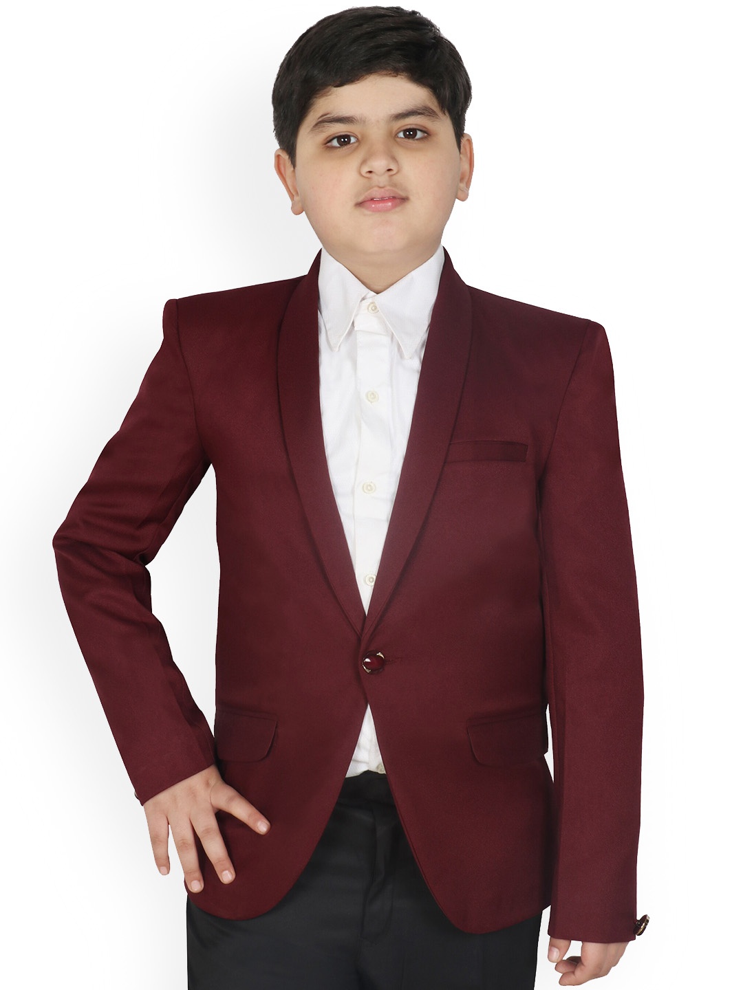 

SG YUVRAJ Boys Single Breasted Formal Blazer, Maroon