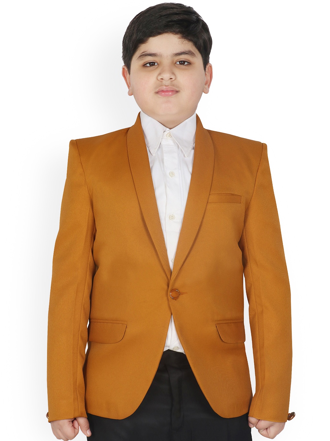 

SG YUVRAJ Boys Single Breasted Formal Blazer, Mustard