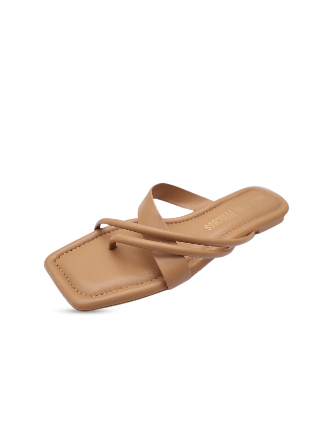 

Don't Call Me Princess Women Party Open Toe Flats, Camel brown