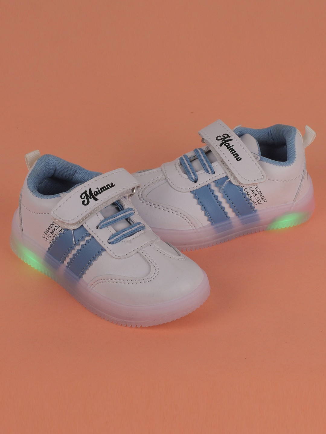 

FEETWELL SHOES Kids Colourblocked LED Sneakers, White