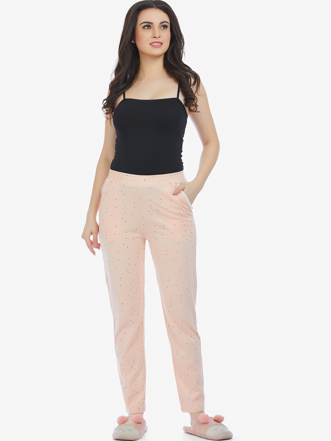 

MAYSIXTY Pink Solid Lounge Pants