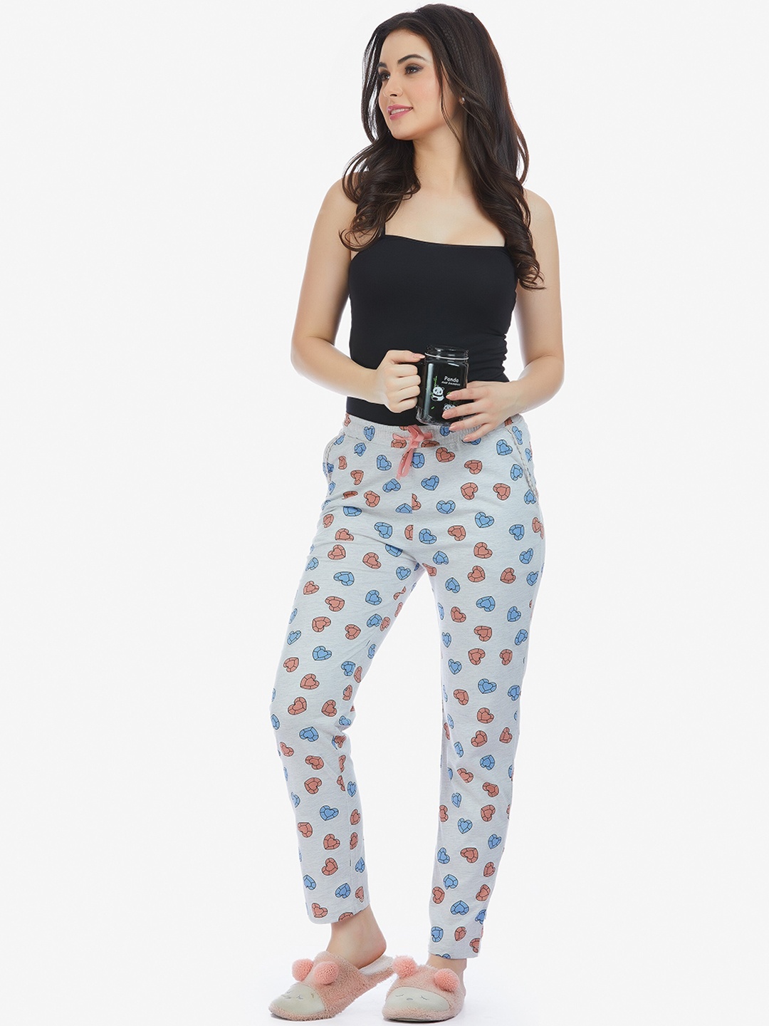 

MAYSIXTY Women Cotton Printed Cotton Lounge Pants, Blue