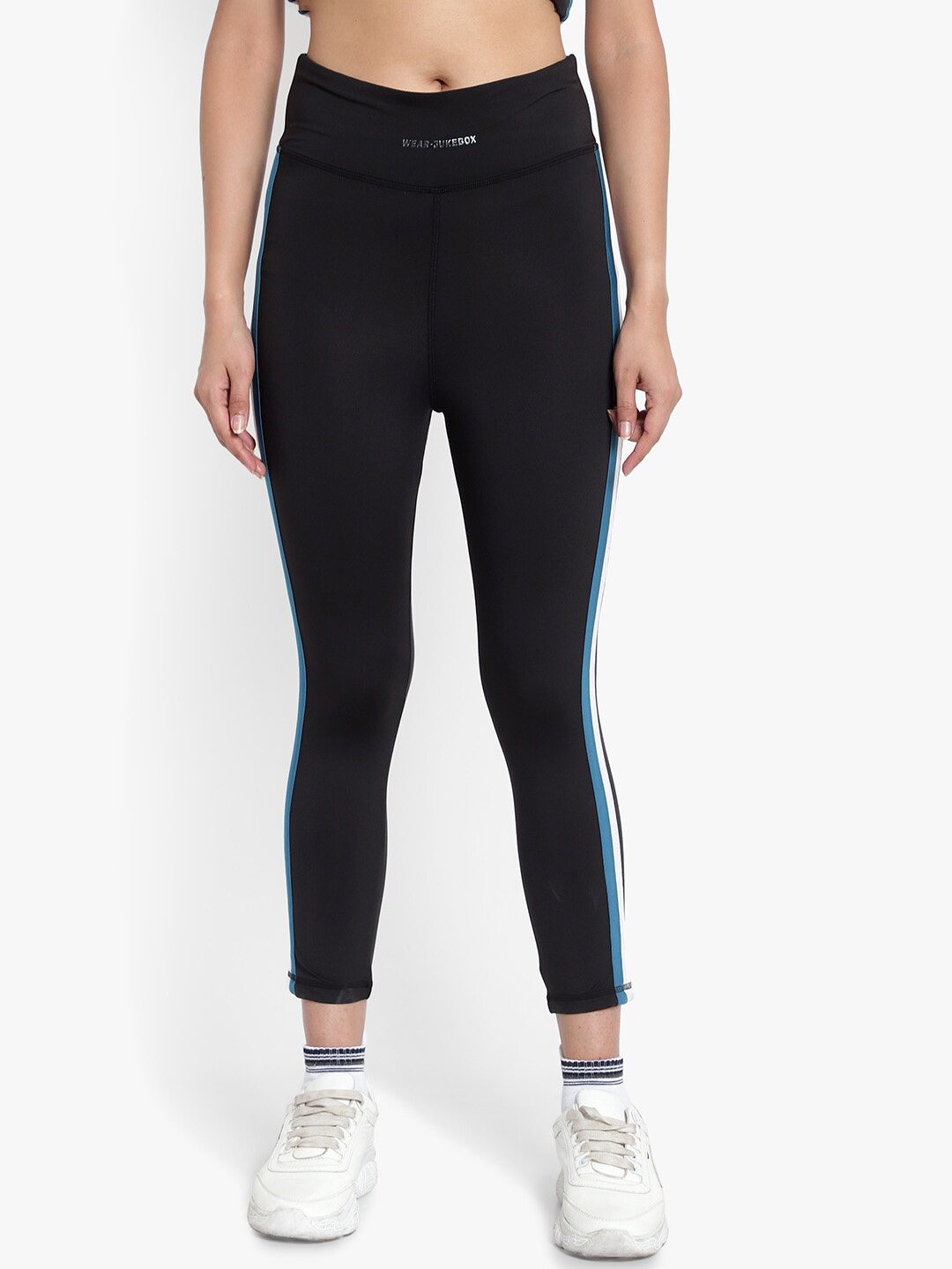

Wearjukebox Women Dry-Fit High Waist Workout Tights, Black