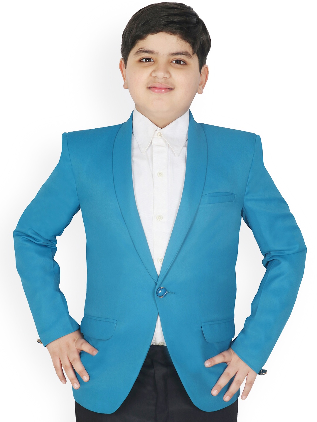 

SG YUVRAJ Boys Single Breasted Formal Blazer, Turquoise blue